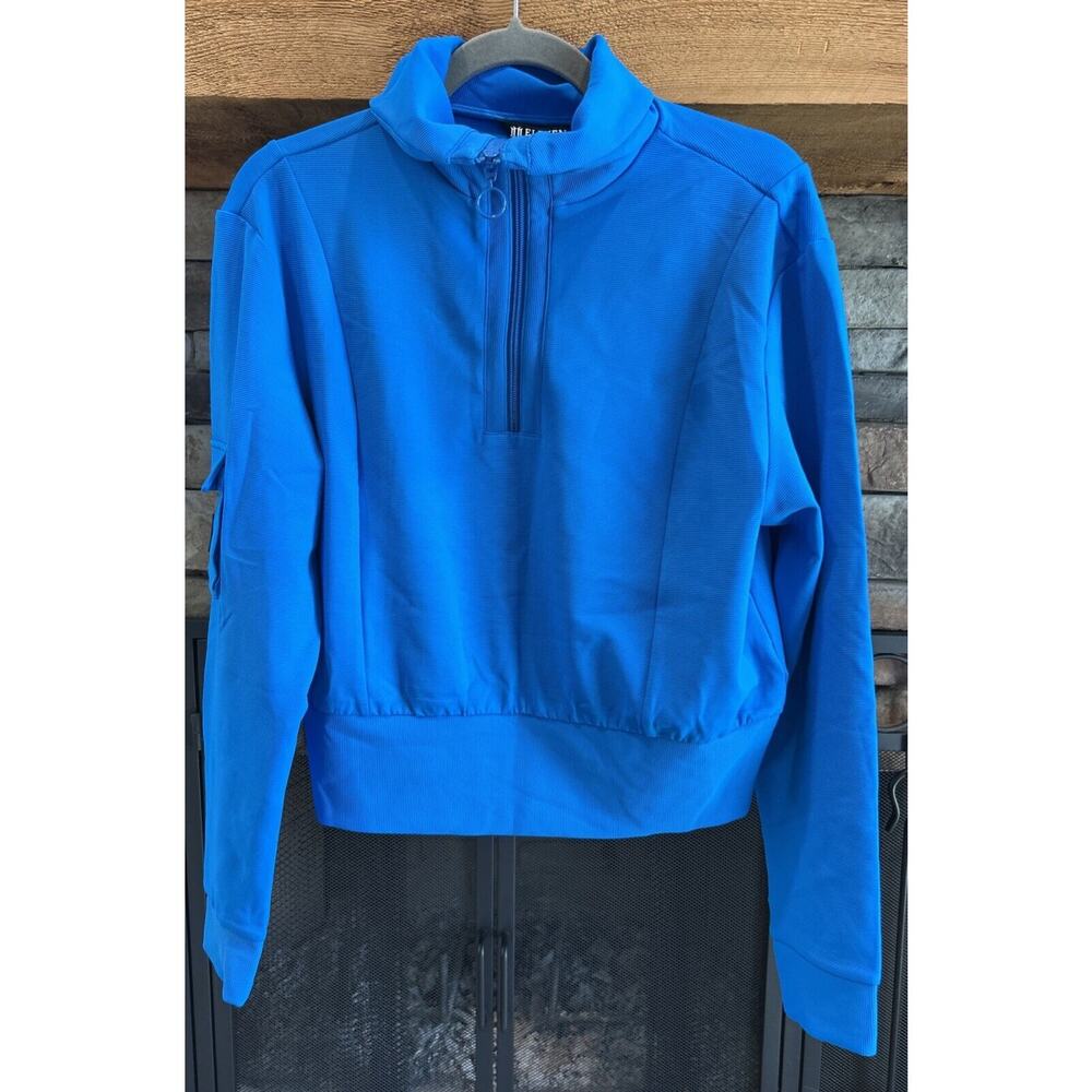 Women’s ELEVEN By VENUS WILLIAMS Hot Shot Half Zip Jacket Arctic Blue Size M *B3